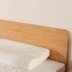 Trendy Panel Headboard in Natural Wood with No Distressing, Rectangle Shape for Full/Twin XL/Twin Bed, Bed Frame Mounted with Low Height