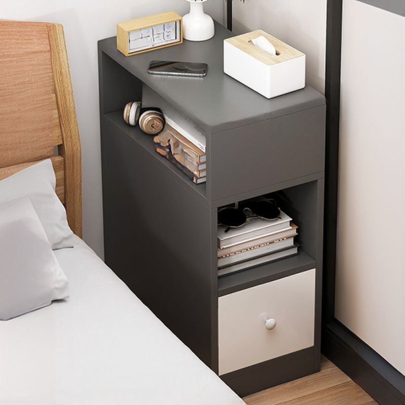 Modish Nightstand With Drawer Organization Featuring 2 Shelves/1 Shelf and Composite Wood Countertop