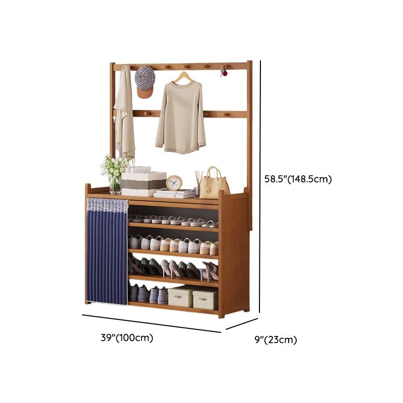 Art Deco Bambusa Rectangle Shoe Rack with 3/4/7 Shelves for 11-40+ Pairs in Drawing Room