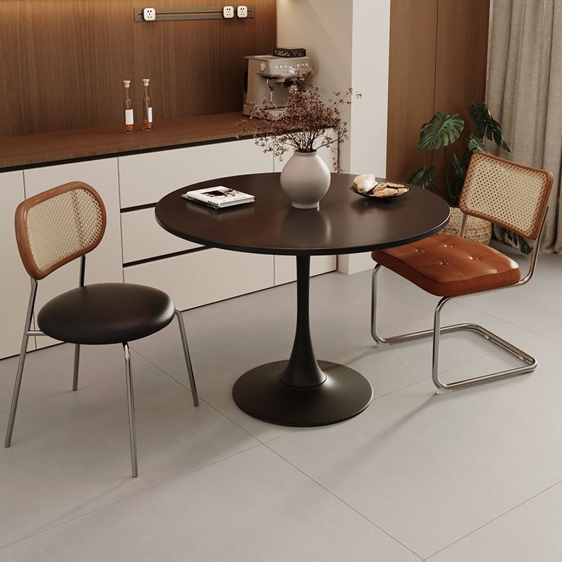 Composite Wood Dining Table with Pedestal Base, Scratch-proof, for 2-seater/Seating for 4