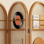 Minimalist Screen Divider with Translucent Light Filtration, Fold-up Design, Shelf Included, Bamboo Frame, Independent