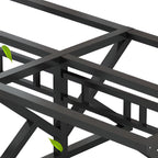 Chalk/Black Minimalist Rectangular Metal Desk with Cable Management and Damp-proof Twin Support Base
