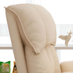 Simple Style Upholstery Office Chairs in Dove Grey/Cream with Armrest, Leg Rest, Ergonomic Design, and Adjustable Back Angle
