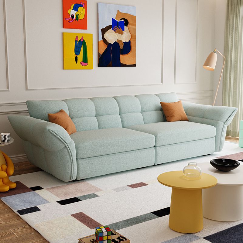 Modish Solid Color Stain Resistant Standard Sofa in Light Green/Light Brown/Beige for 5 Person/4-seater/3-seater with 2 Pillows