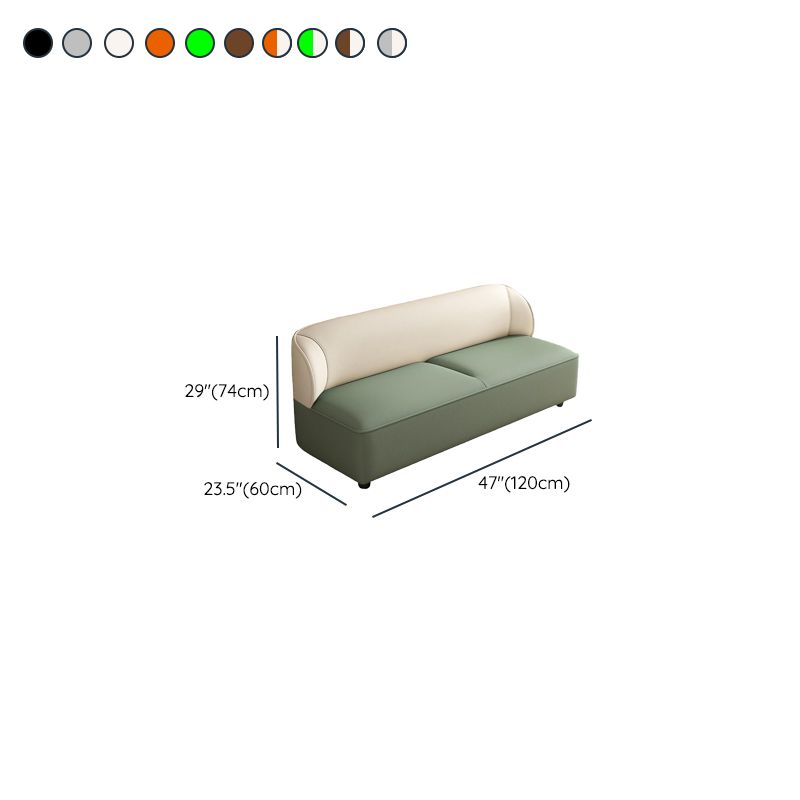 Contemporary Modern Solid Color Scratch-durable Loveseat in PU Leather, 2-Seater with 1 Pillow