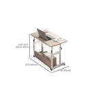 Trendy Engineered Wood Laptop Cart with Flexible Height, Casters, and Shelves