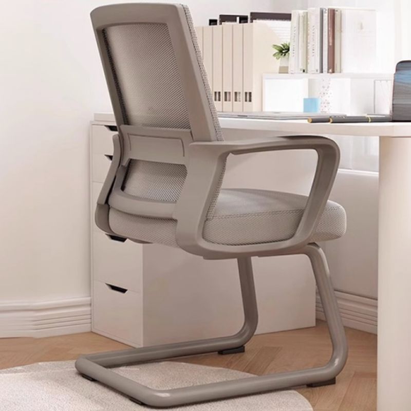 Office Task Chair in Simple Style with Arms, Armrest, Upholstered Steel Frame and Lumbar Support