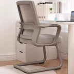 Office Task Chair in Simple Style with Arms, Armrest, Upholstered Steel Frame and Lumbar Support