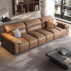 Mocha Full Grain Leather Standard/Single Sofa with 3/1 Pillows