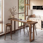 Simplistic Pub Table with Natural Wood Top and Sled Base in Auburn, Rectangle Shape
