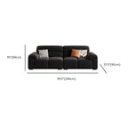 Modish Solid Color Water Resistant/Stain Resistant Standard Sofa/Single Sofa in Midnight Black, Seats 5/4/3 with 3/2/1 Pillows
