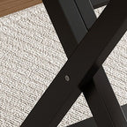 Composite Wood Dining Table with Crossed Legs, Scratch-proof and Foldable, Square Top for 2-seater