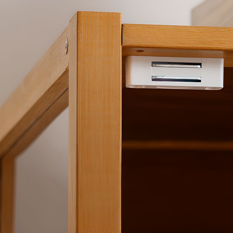 Vertical Bamboo Barrister Bookcase with 6-Shelf/5-Shelf/4 Shelves, Plexiglass Door and Closed Back