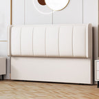 Trendy Panel Headboard in Natural Wood with No Distressing, Rectangle Shape for Twin XL/Full/Queen Bed, Featuring Sponge Upholstery Fill and Standard Height
