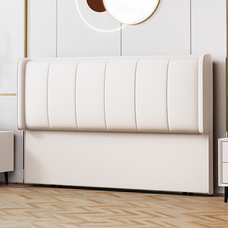 Trendy Panel Headboard in Natural Wood with No Distressing, Rectangle Shape for Twin XL/Full/Queen Bed, Featuring Sponge Upholstery Fill and Standard Height