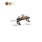 Casual Writing Desk with Easy Assembly, Crack Resistant, Sleigh Base in Chalk/Sepia/Natural, Unattached Installation, Engineered Wood Top