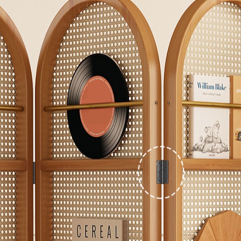 Minimalist Translucent Bamboo Screen Divider with Shelf, Fold-up and Independent