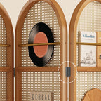 Minimalist Translucent Bamboo Screen Divider with Shelf, Fold-up and Independent