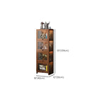 Charcoal Simplistic Bambusa Flooring Curio Cabinet with Sealed Cabinet, 2 Shelves/3 Shelves/4 Shelves, 2 Doors/3 Doors/4 Doors