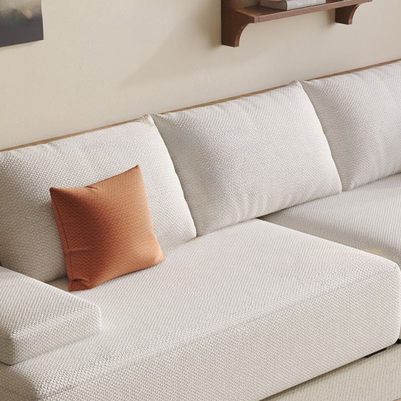 Modish Solid Color Stain Resistant Standard Sofa in Black/Light Gray/Beige for 6-Seater with 2 Pillows