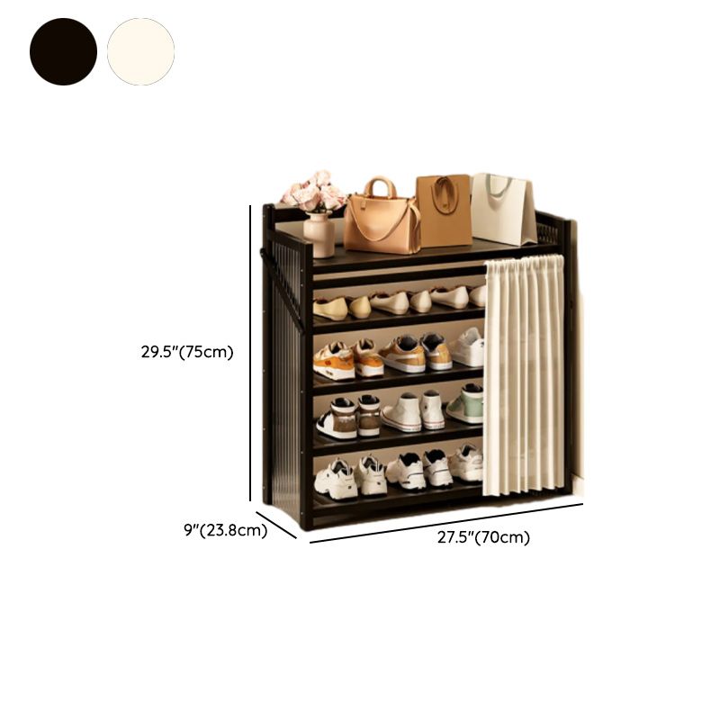 Art Deco Bambusa Rectangle Shoe Rack with 6/5/7 Shelves for 21-30/11-20/1-10 Pairs in Drawing Room