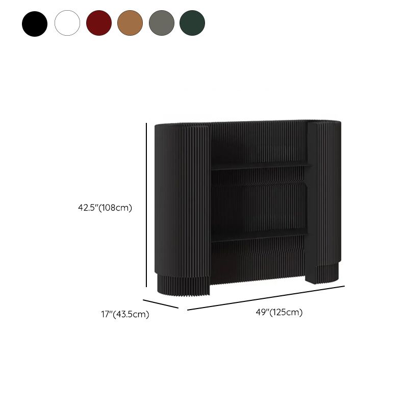 Contemporary Oblong Reception Desk in Ink/Dark Gray Polymerized Material Top
