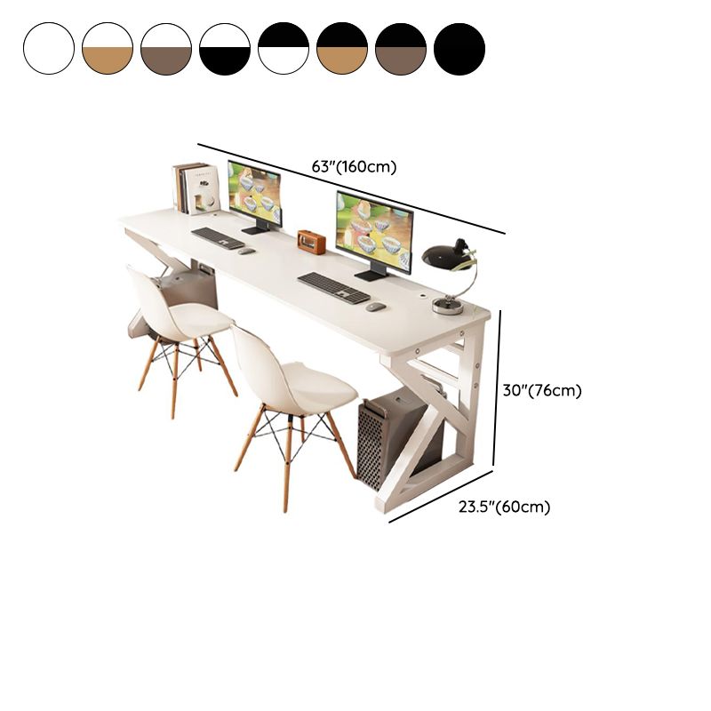 Minimalist Gaming Computer Desk in Midnight Black/Brown/Natural Finish, Distortion-resistant Sled Base with Independent Structure and Wire Management, Engineered Wood Top