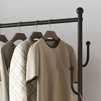Modern Simple Style Hall Rack with Receptacle, Steel Frame, 1 Basket, and Alloy Hook
