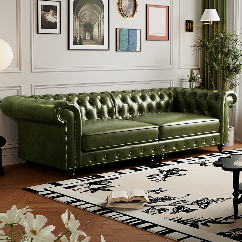 Drawing Room Standard Sofa/Loveseat in Midnight Black/Sage/Espresso with Armrest