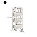 Portable Center with Wheels, Drawer, 4/3/2 Drawers, Exterior Shelving, Metal Countertop, Open Storage, Black/White Top