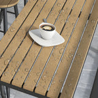 Modern Outdoor Table and Stool Set 1/5 Pieces Wood and Metal Rectangle Bistro Set