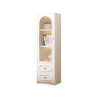 Detached Scratch-immune Accent Cabinet with Glazed Door, Adjustable Shelf, Cabinet Knobs, Soft Close Drawer, and Stain Resistant Finish