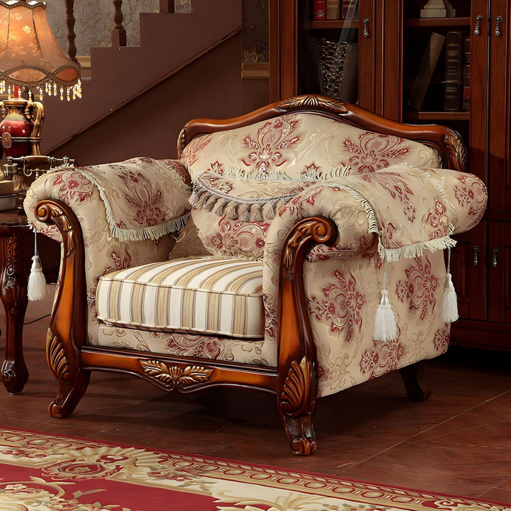 Modern Cotton Blend Rolled Arm Curved Sofa with Camel Back for Apartment
