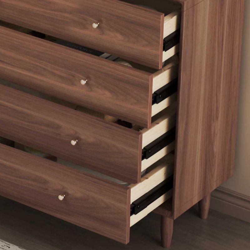 Trendy Raw Wood Wardrobe Chest Of Drawers with 4 Drawers, Hutch, 2 Interior Shelves, Horizontal