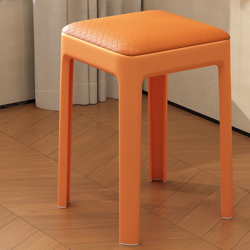 Minimalist Backless Stool with Upholstered Seat and Synthetic Material Frame