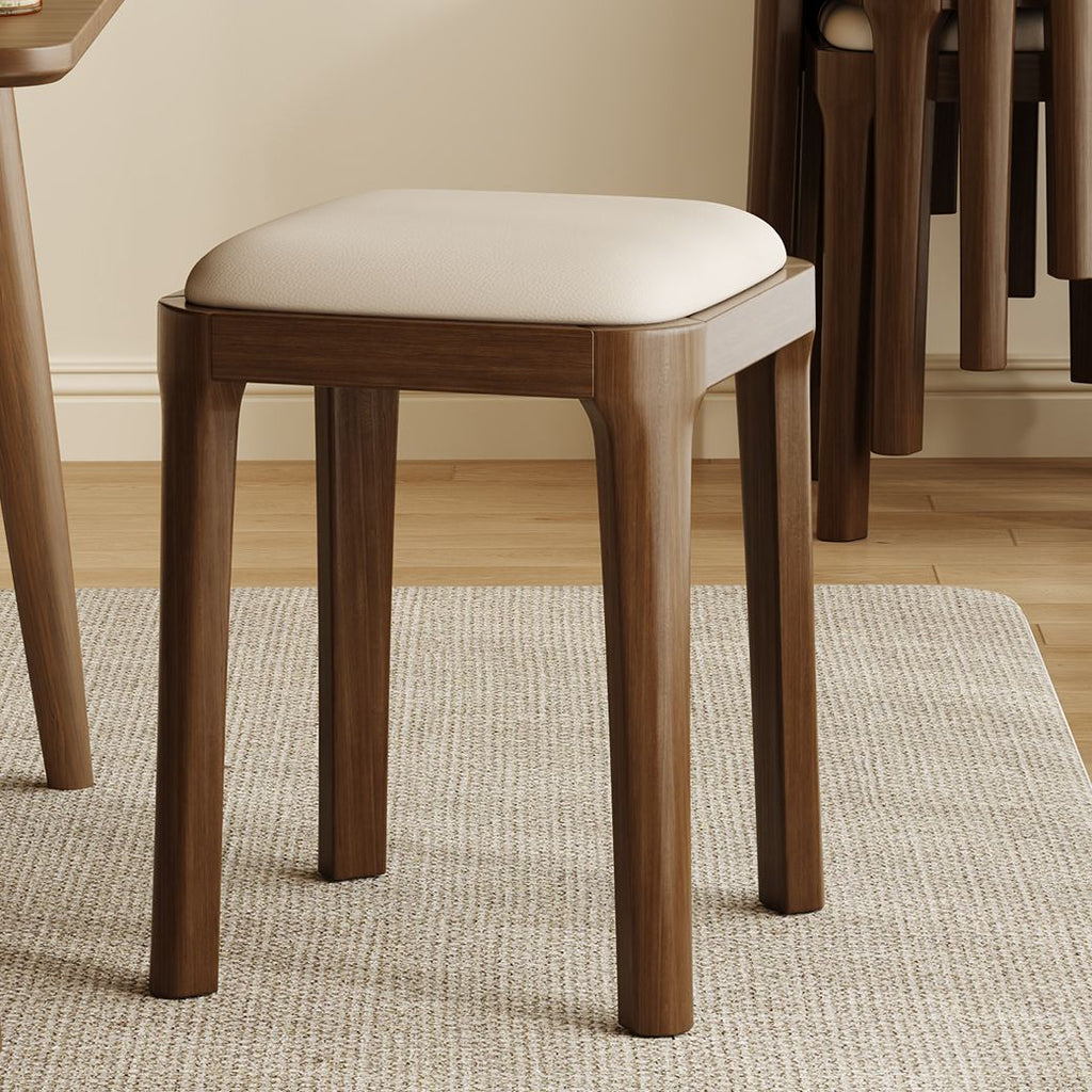Modish Square Solid Color Standard Ottoman in Pu Leather