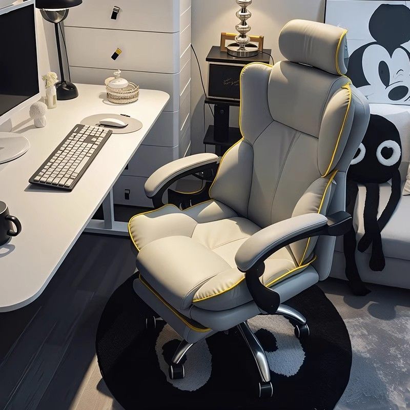 Simple Multi-levelled Wingbacked Chair with Single Color Steel Frame in Silver, Adjustable Backrest, and Glide Movement
