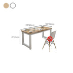 Modern Rectangular Laminate Writing Table in Chalk/Unfinished Color