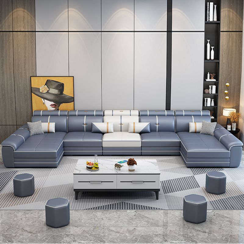 Modern Living Room Sectional Couch Stain-Resistant Cushion Back Sofa