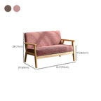 Modern Wood Frame Cotton and Linen Sofa with Foam Seat in Natural Wood Legs and Tight Back Design