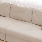 Modish Solid Color Stain Resistant Standard Sofa in Black/Jade Green/Taupe for 4-seater/5 Person with 2 Pillows