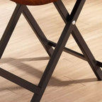 Composite Wood Dining Table with Crossed Legs, Scratch-proof, Foldable, Square Top for 2-seater