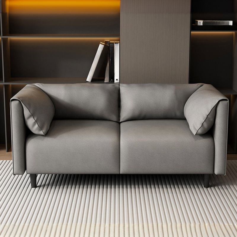 Drawing Room Loveseat with Light Gray/Olive Green/Amber Color Upholstery and Armrest