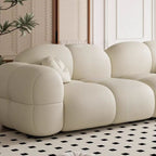 Versatile Grey/Blush/Amber Flannel Standard Sofa/Loveseat with Arm and Concealed Support