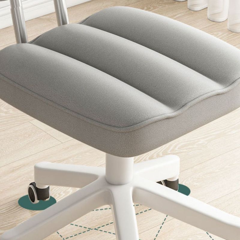 Adaptable Height Low Back Rotatable Task Stool with Wheels & Upholstered Seat