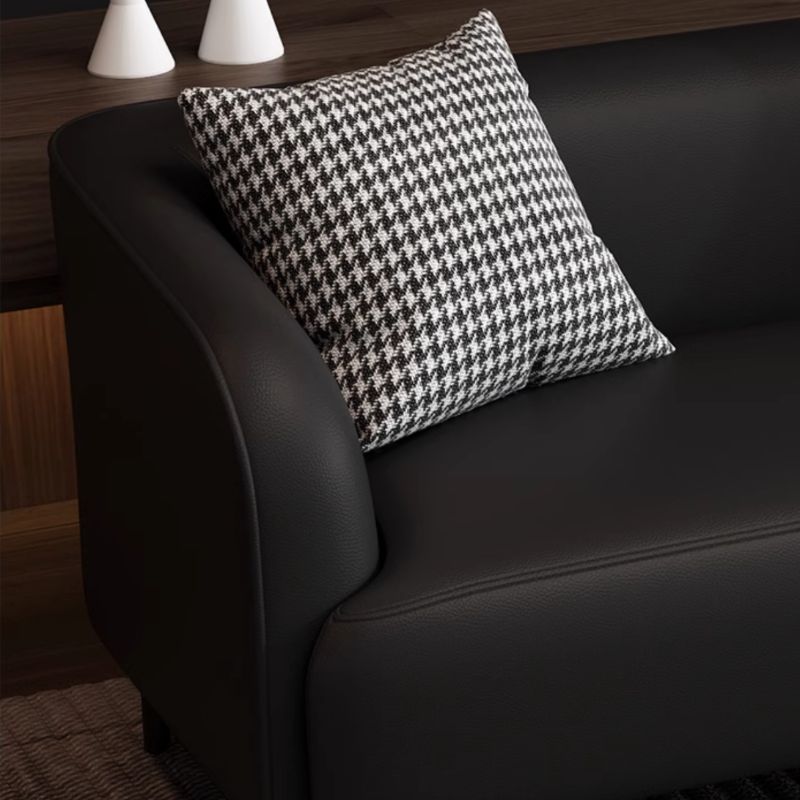 Drawing Room Standard Sofa in Pu Leather with Dark Gray/Sage/Amber Color and Armrest