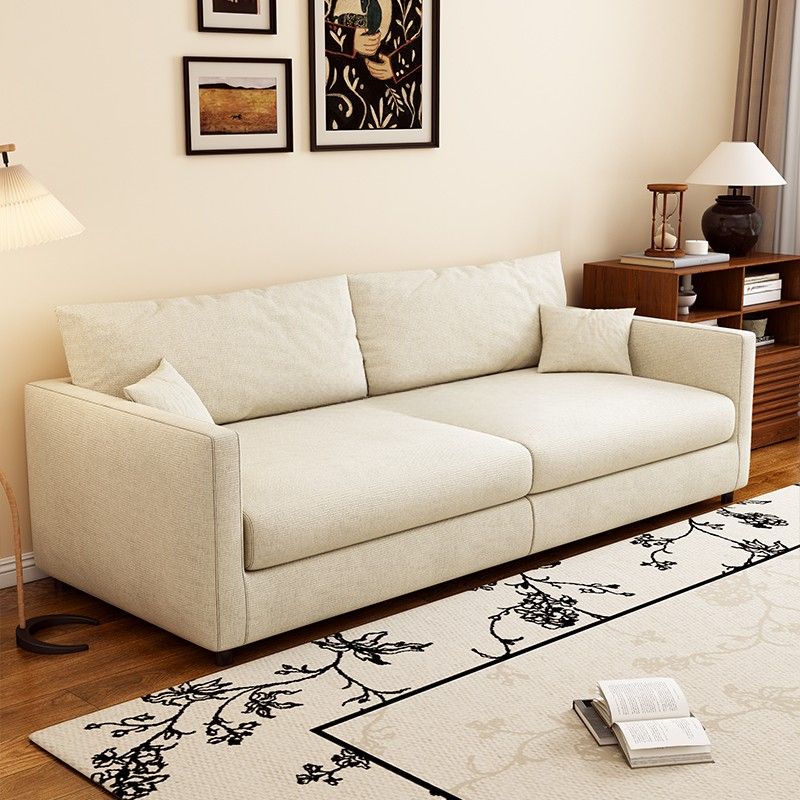 Drawing Room Standard Sofa in Light Gray/Dark Blue/Amber Color with Armrest