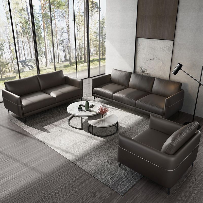 Contemporary Modern Solid Color Water Resistant Standard Sofa/Loveseat/Single Sofa in Ink, Seating for 3/2 People/Seats 1