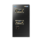 Steel Security Safe with Battery, Lockable with Keys, Featuring Interior Light, Interior Lining, and Shelves