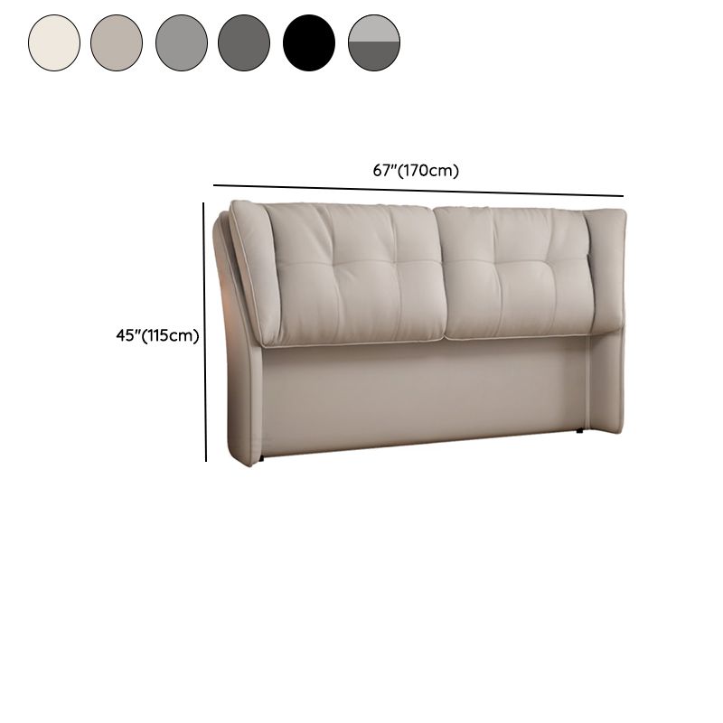 Trendy Wingback Headboard with No Distressing, Piled Tufted Rectangle Design for Queen/Full Bed, Featuring Sponge Upholstery and Standard Height
